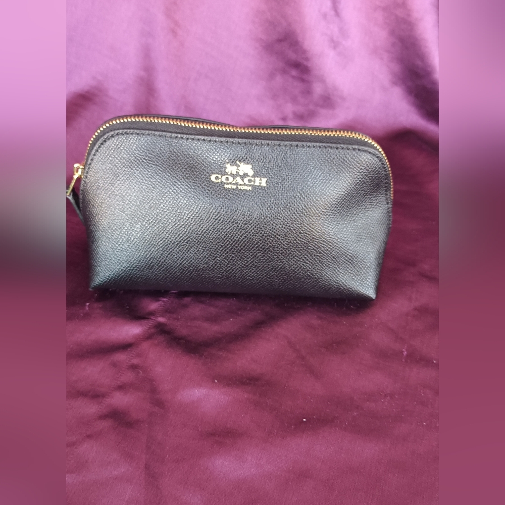 Coach Black Leather Makeup Bag